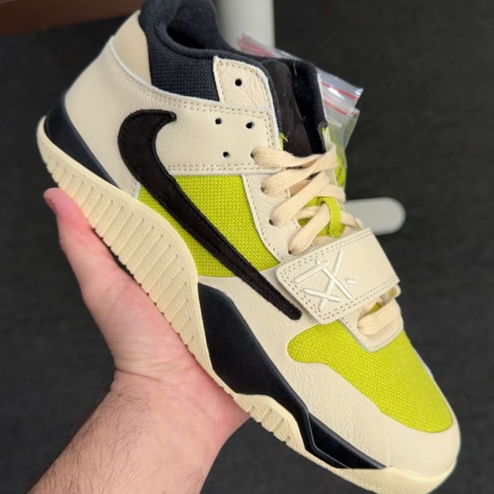 Travis Scott Cream and Lime Sneakers
